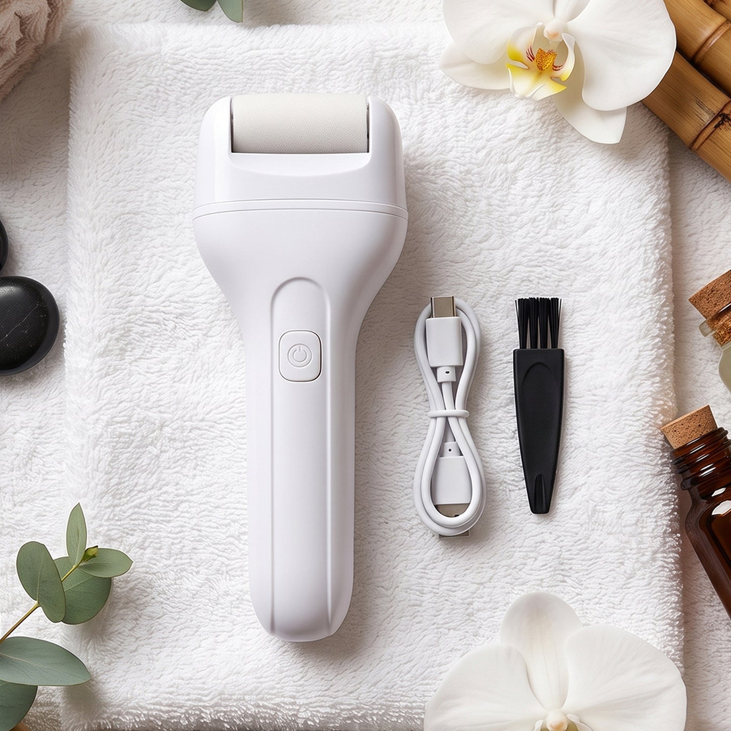 Portable Electric Foot File – Rechargeable Callus Remover & Pedicure Tool for Smooth Feet