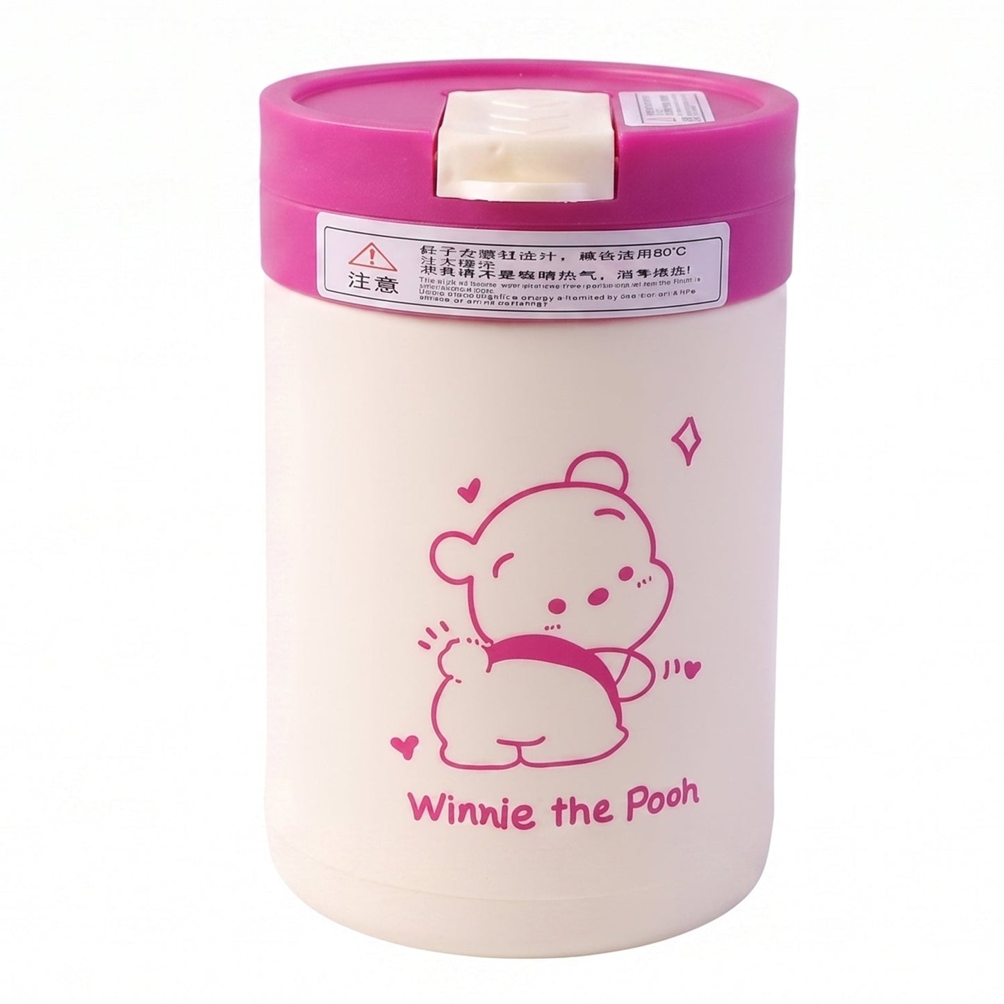Cute Cartoon Printed Glass Tumbler with Lid and Straw (400 ML)