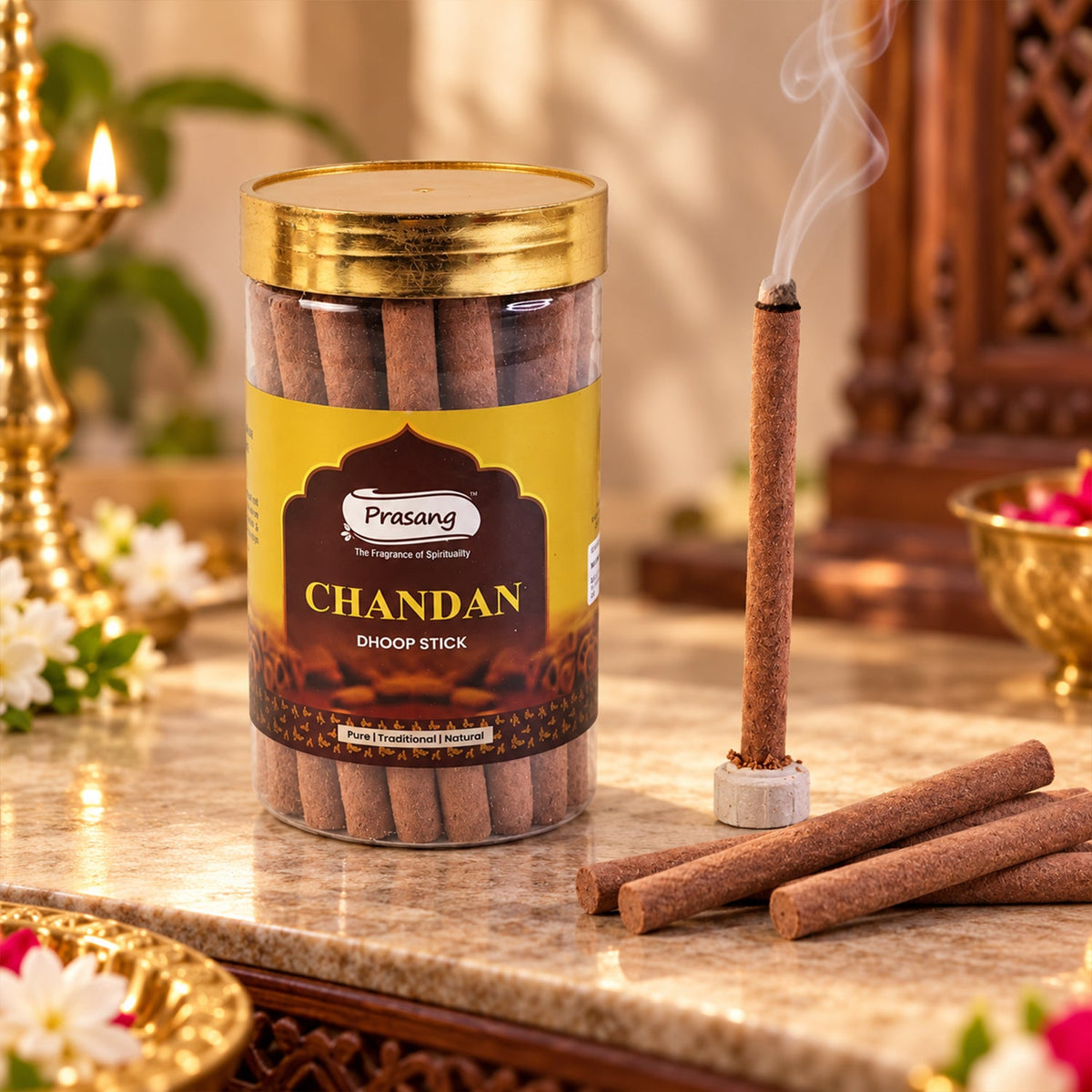 Chandan dhoop sticks white bg