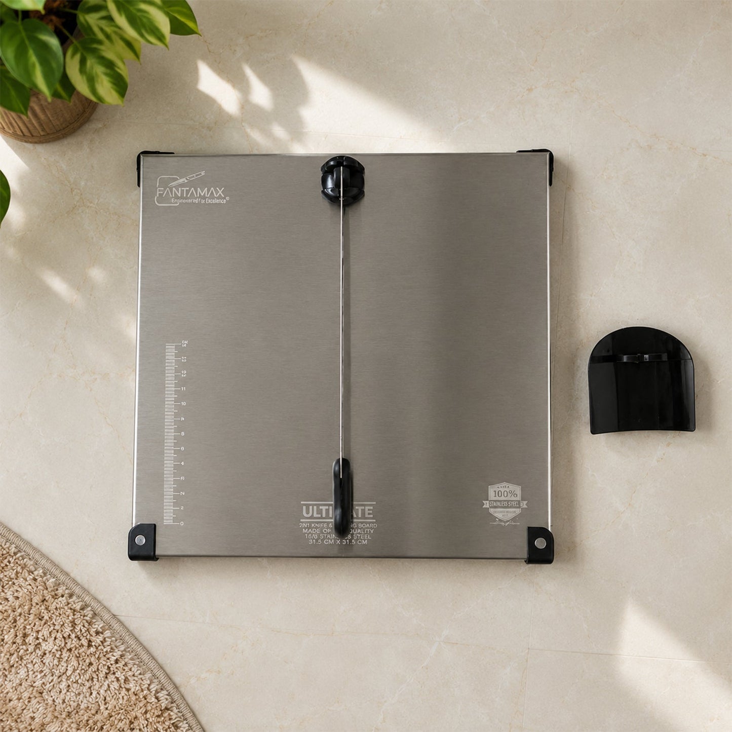 Stainless Steel 2 in 1 Cutting and Chopping Board with Knife for Kitchen (1 Pc)