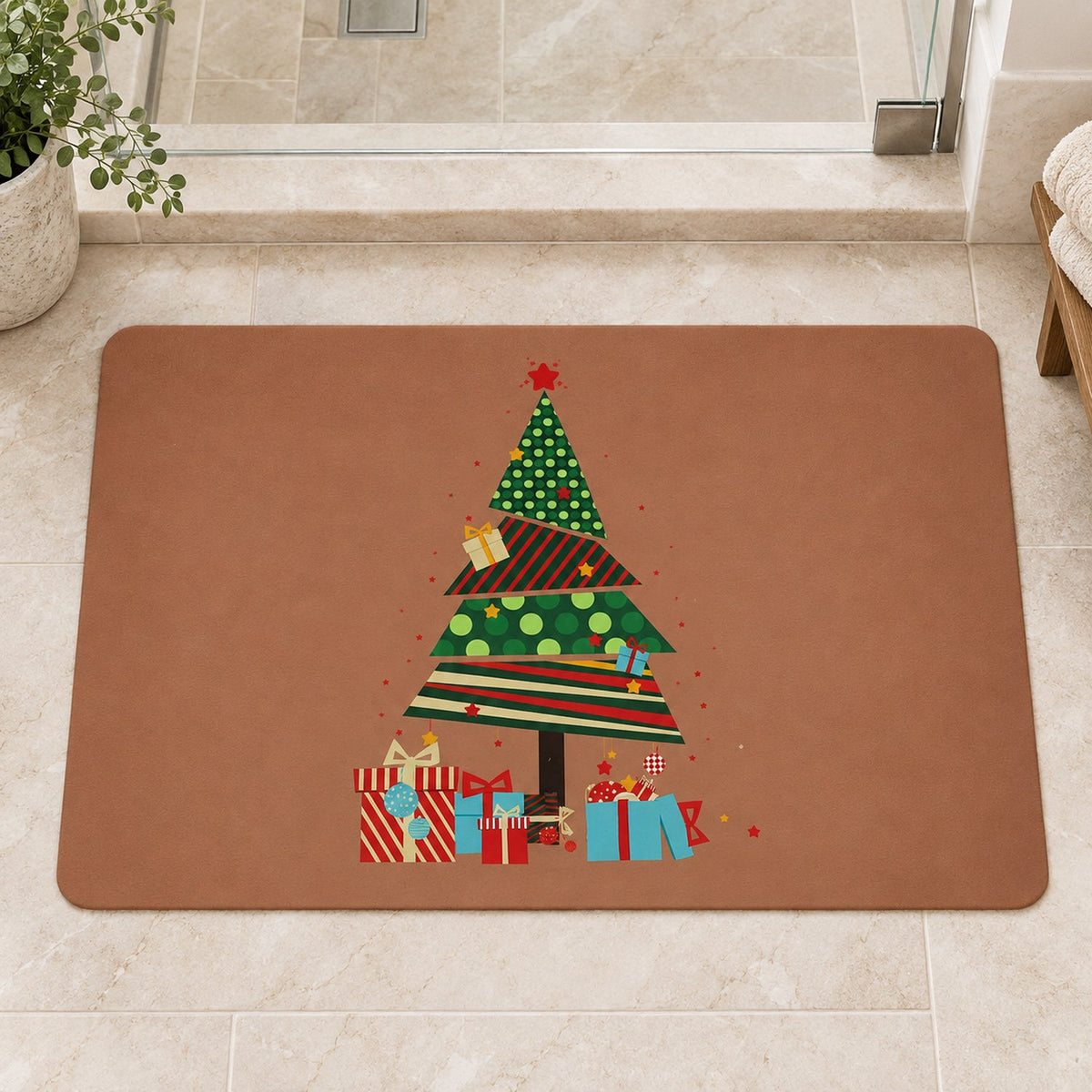 Christmas floor mat white bg