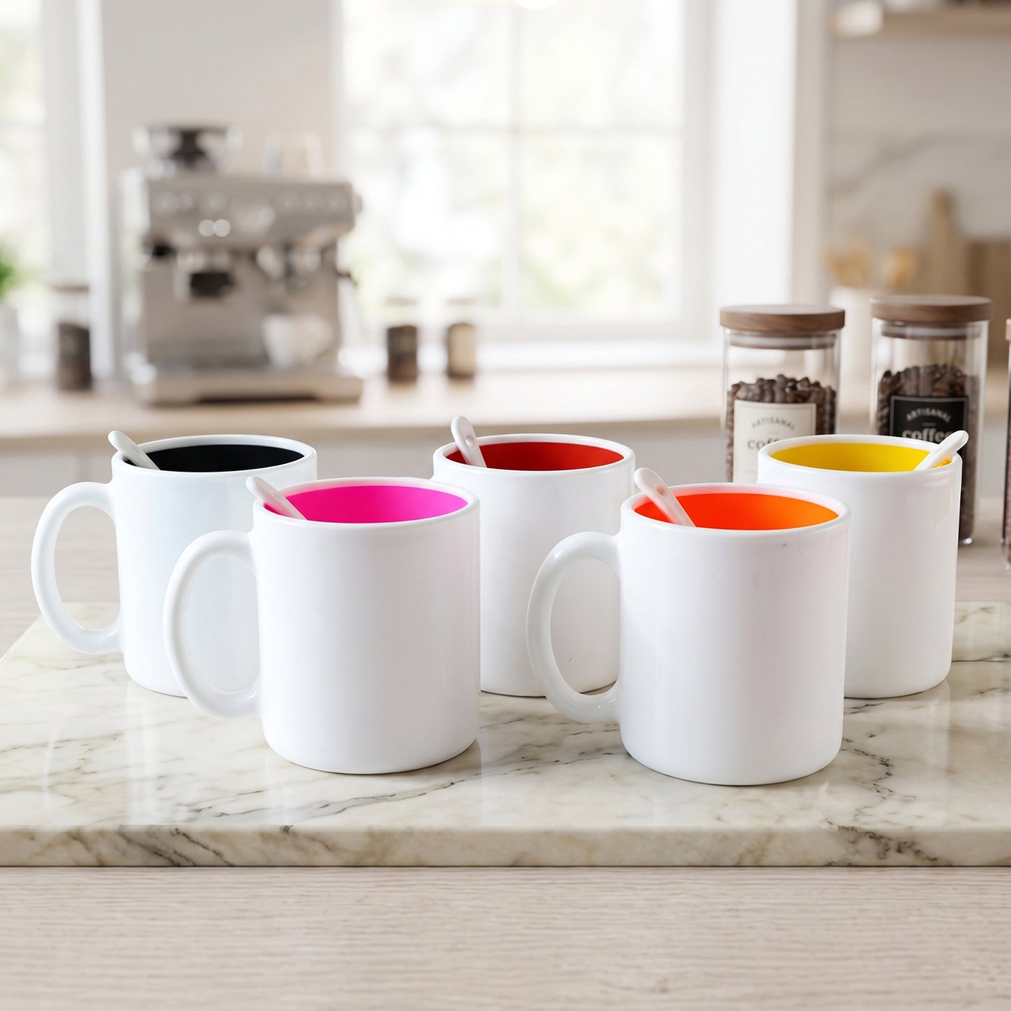 Coffee Mug With Spoon and box packing, Design Coffee Mug Used for Drinking and Taking Coffees and Some Other Beverages in All Kinds of Places