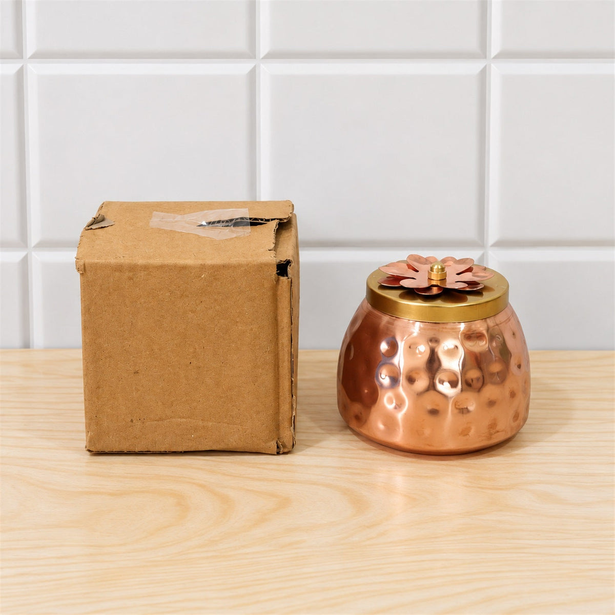 Copper storage jar kitchen use