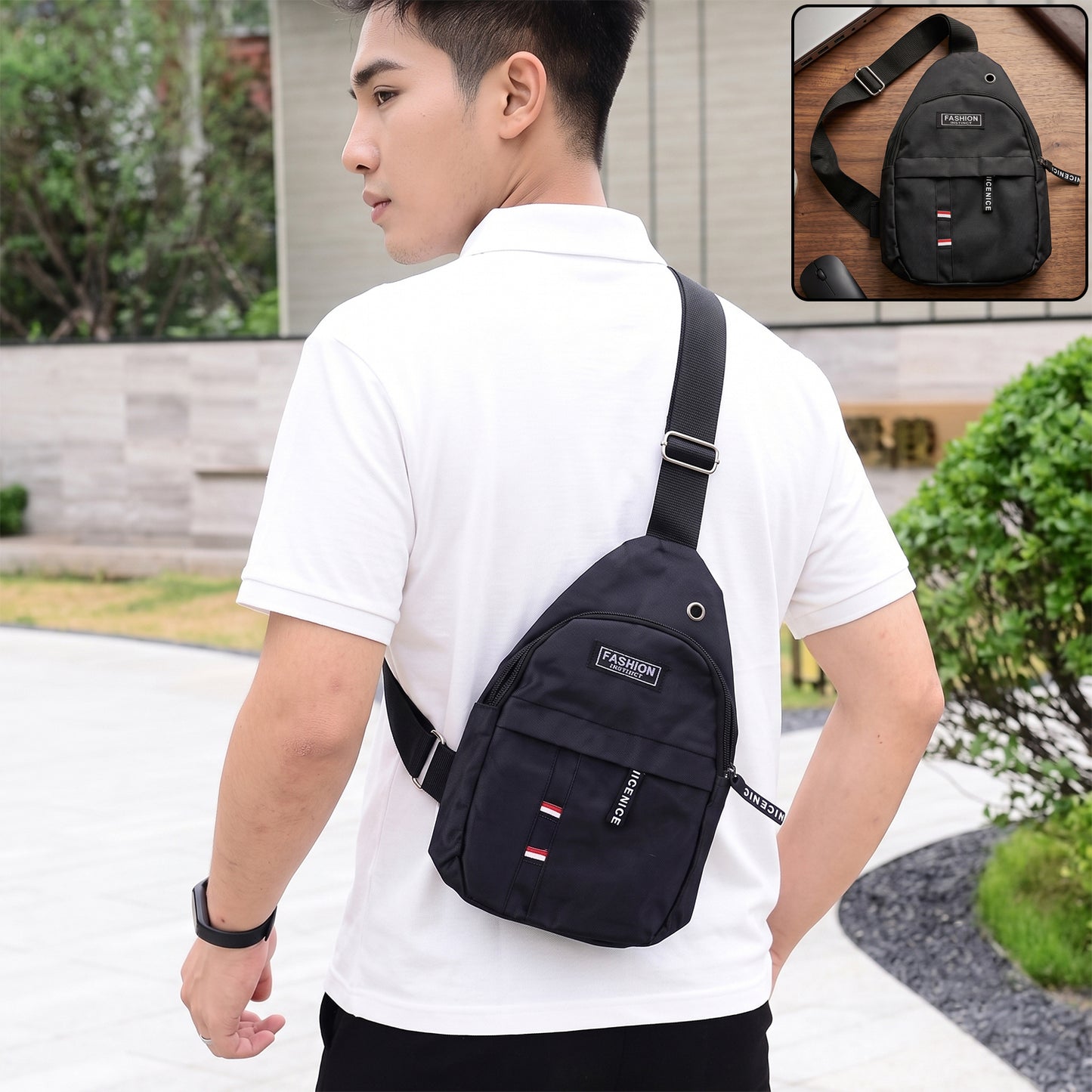 Waterproof Waist Bag, Shoulder Bags USB Charging Earphone Hook Sling Travel Bag (1 Pc / Mix Color)