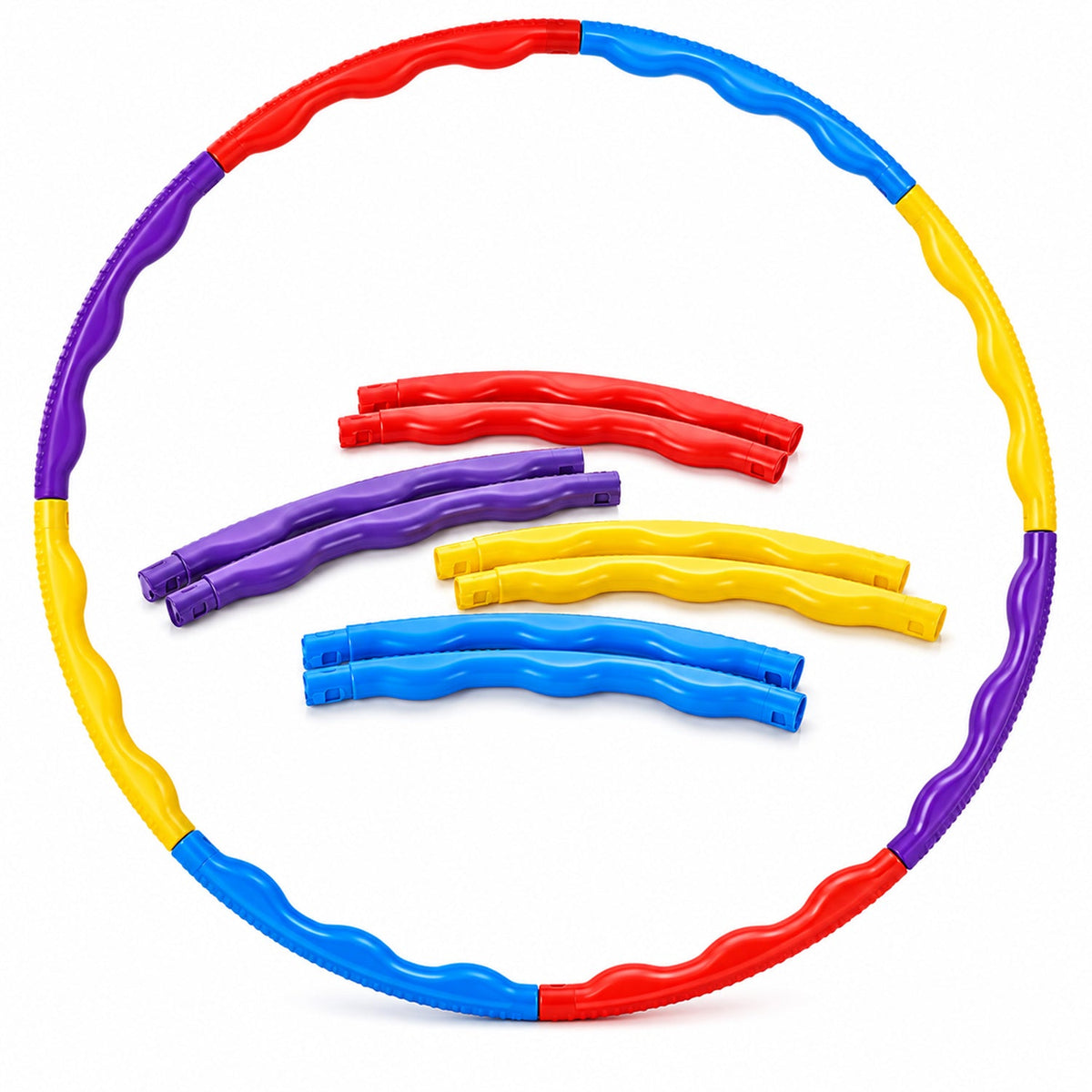 Detachable Hula Hoop With Colourful Segments For Kids Active Play (1 Set)