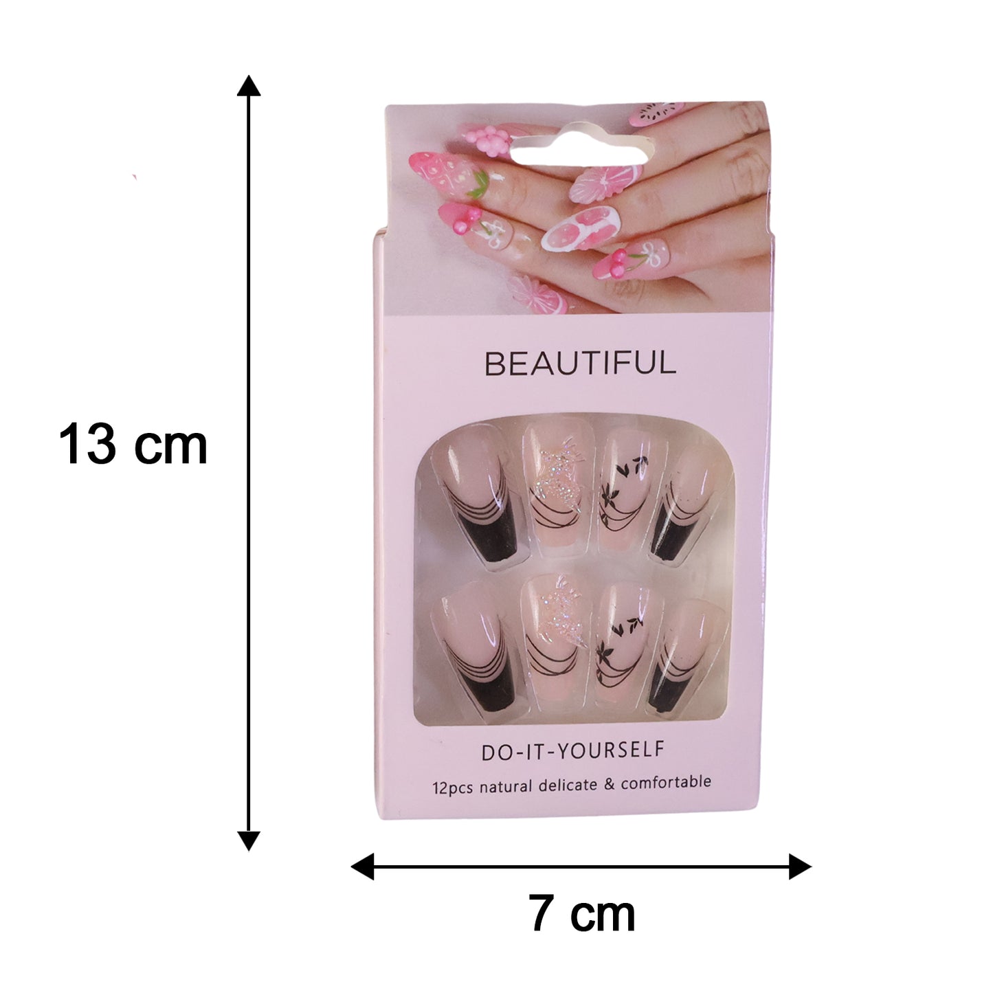 Premium Burgundy Artificial Nai fake nails- (Mix Design / 1 Set)