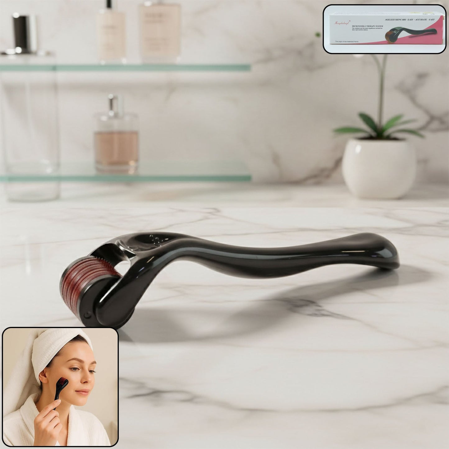 Microneedle Derma Roller for Face (1 Pc, 0.5mm)