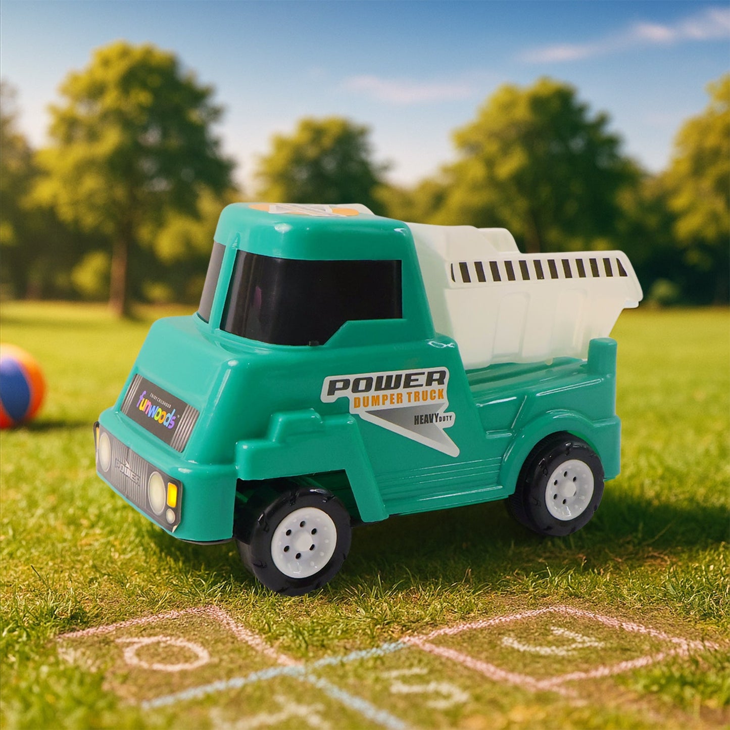 Funwoods Kids Power Dumper Truck Toy Friction Powered Construction Dump Truck Toy for Kids Playtime Indoor Outdoor Activity Toy Vehicle 1 Pc