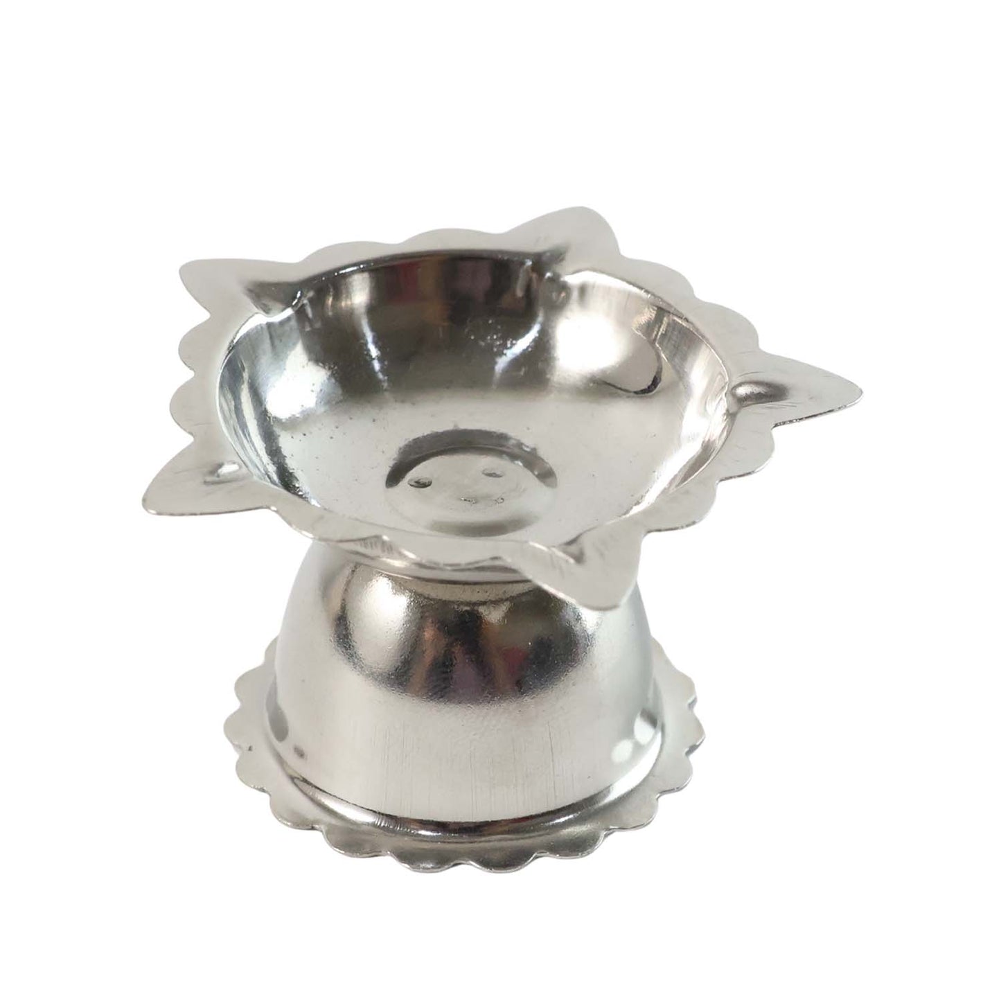Polished metal diya stand