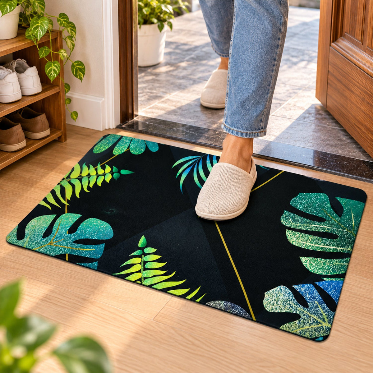 Floor mat leaf texture detail