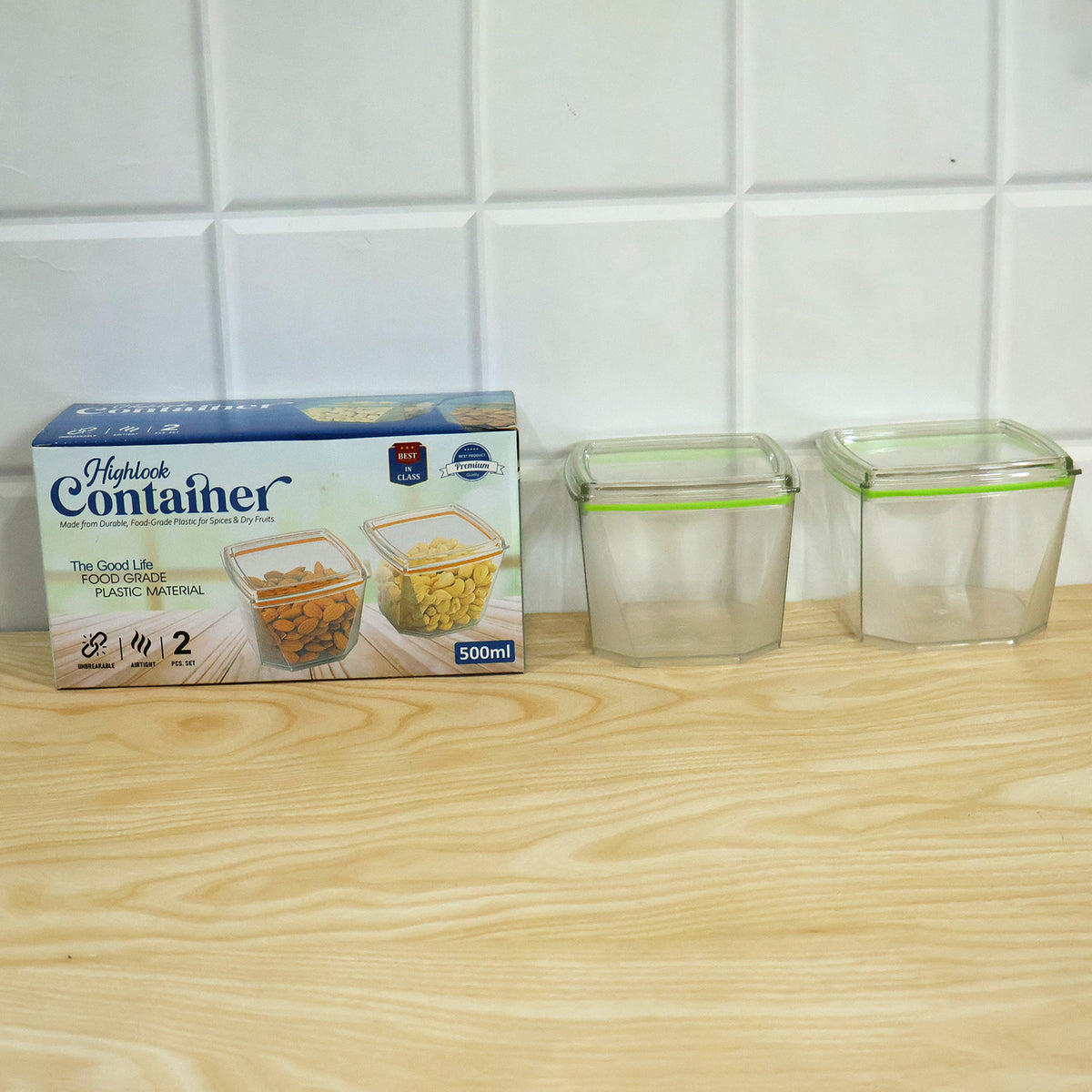 Food Storage Container Set with Leak-Proof Lid (500 ML / 2 Pc)