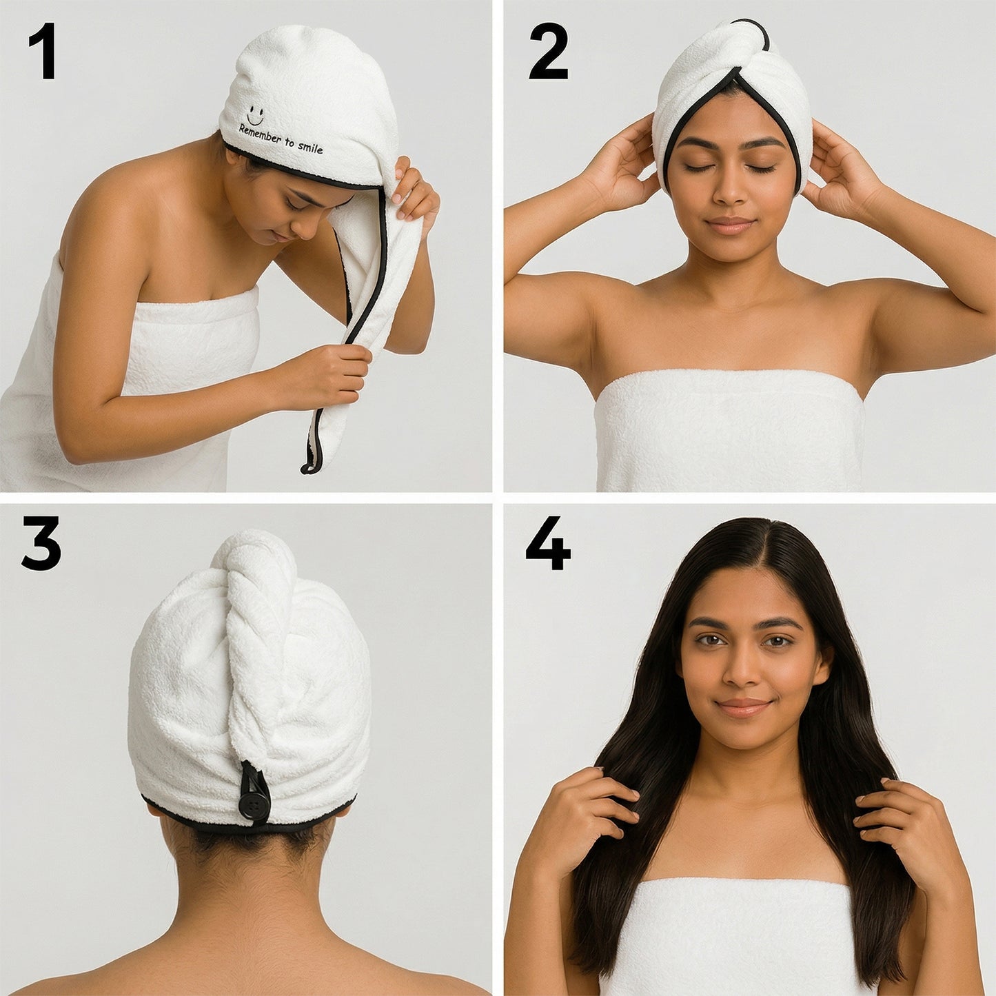Super Absorbent Microfiber Hair Drying Towel Wrap (1 Pc)