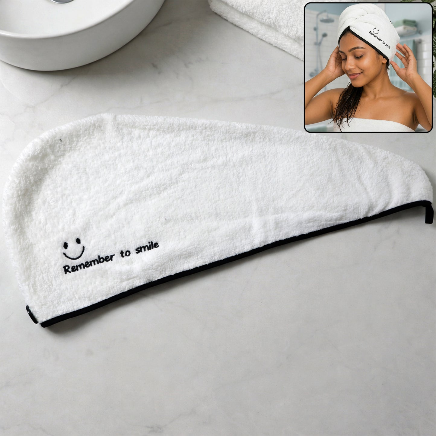 Super Absorbent Microfiber Hair Drying Towel Wrap (1 Pc)