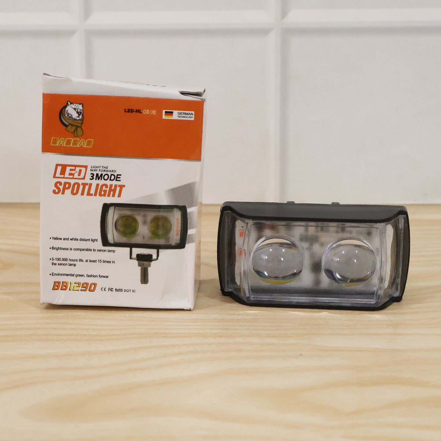 3 Mode LED Spotlight Universal Ultra Mini Double Lens Fog Light (1 Pc)