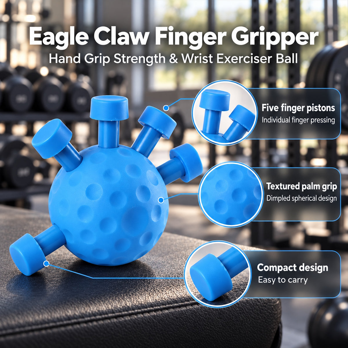 Eagle Claw Finger Gripper Hand Strength Trainer Power Wrist Exerciser (1 Pc)