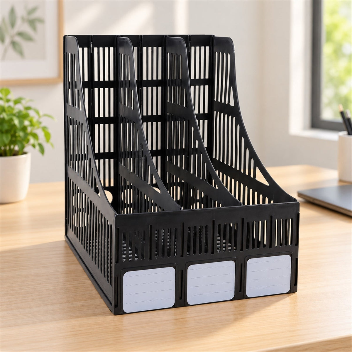 3 compartment desk document stand organizer