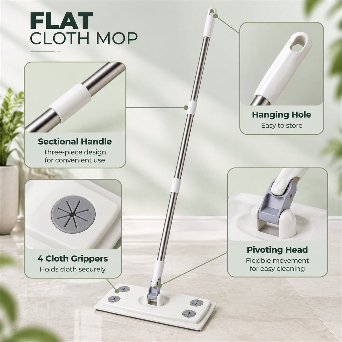 Flat mop clips detail