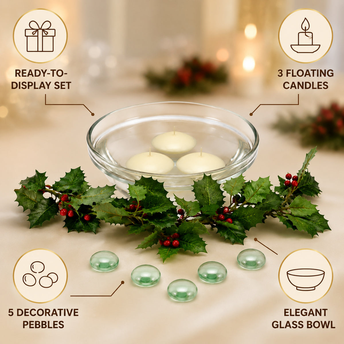 Floating Candle Holder (1 Pc): Romantic Ambiance, Table Decor