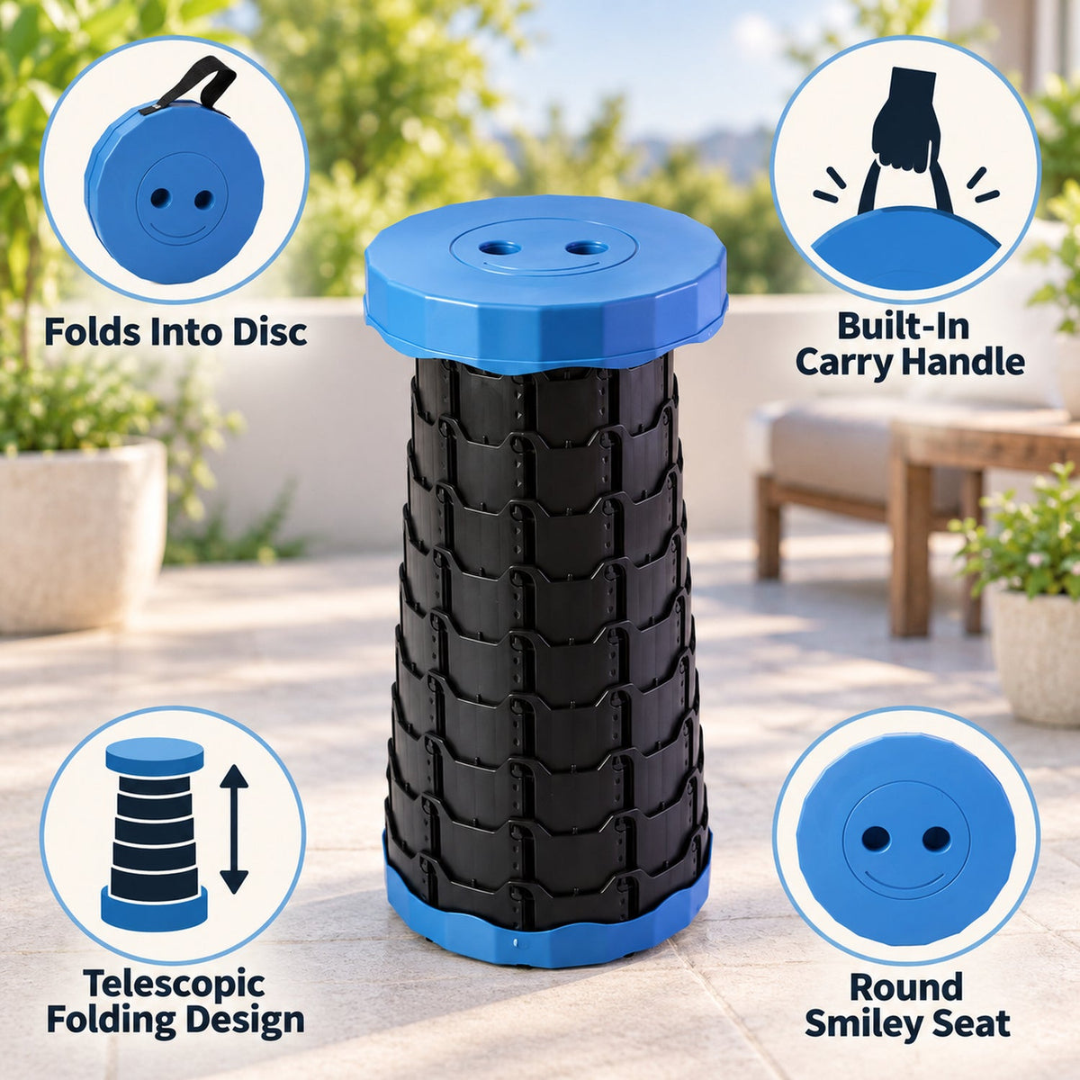 Folding stool feature view