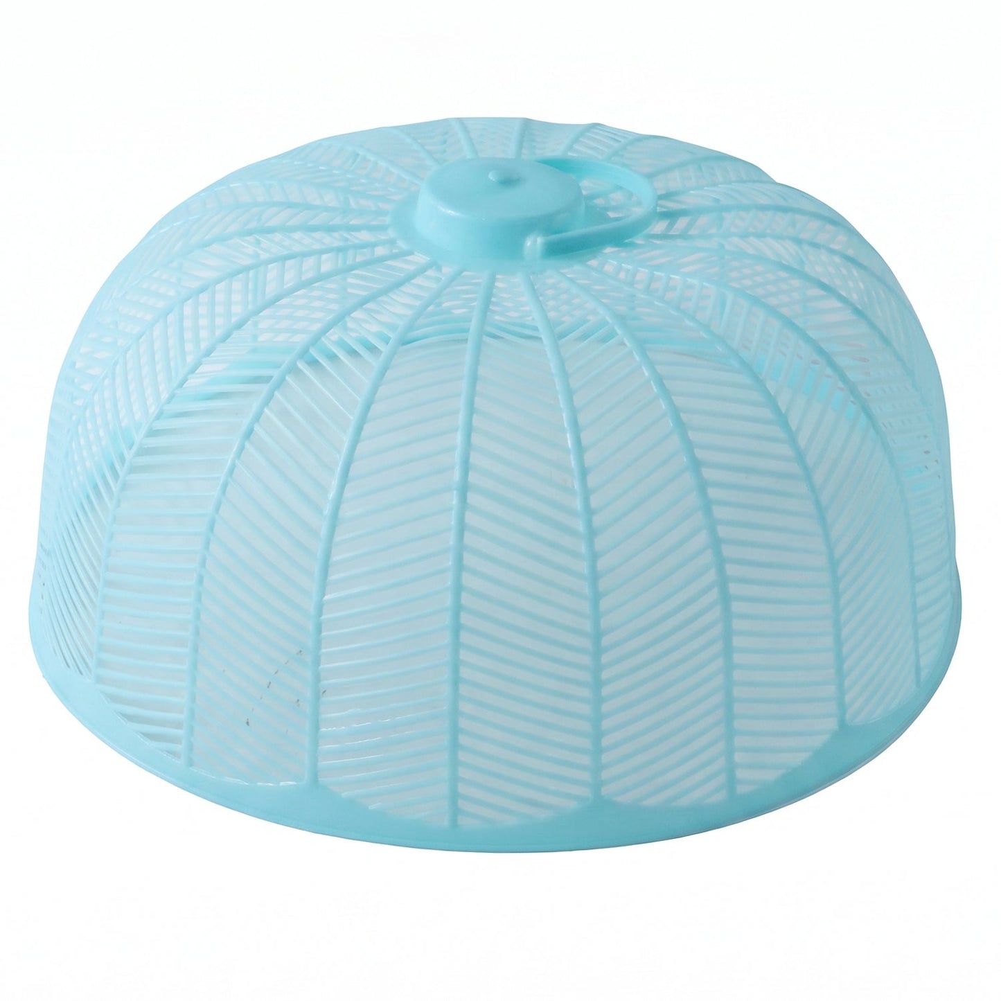 Plastic mesh food cover on white background