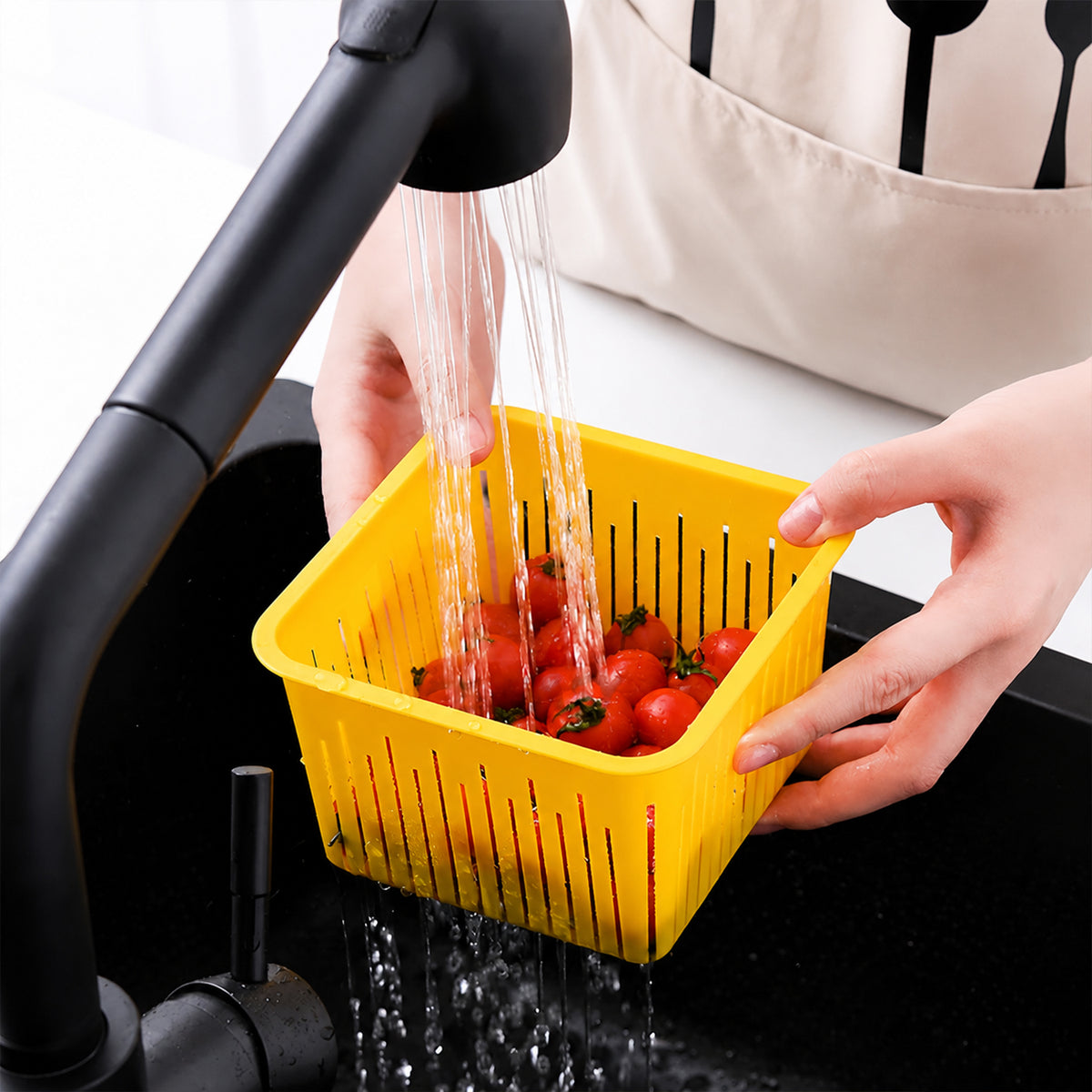 Fridge Storage Containers with Handle Plastic Storage Container for Kitchen(4 Pcs Set)