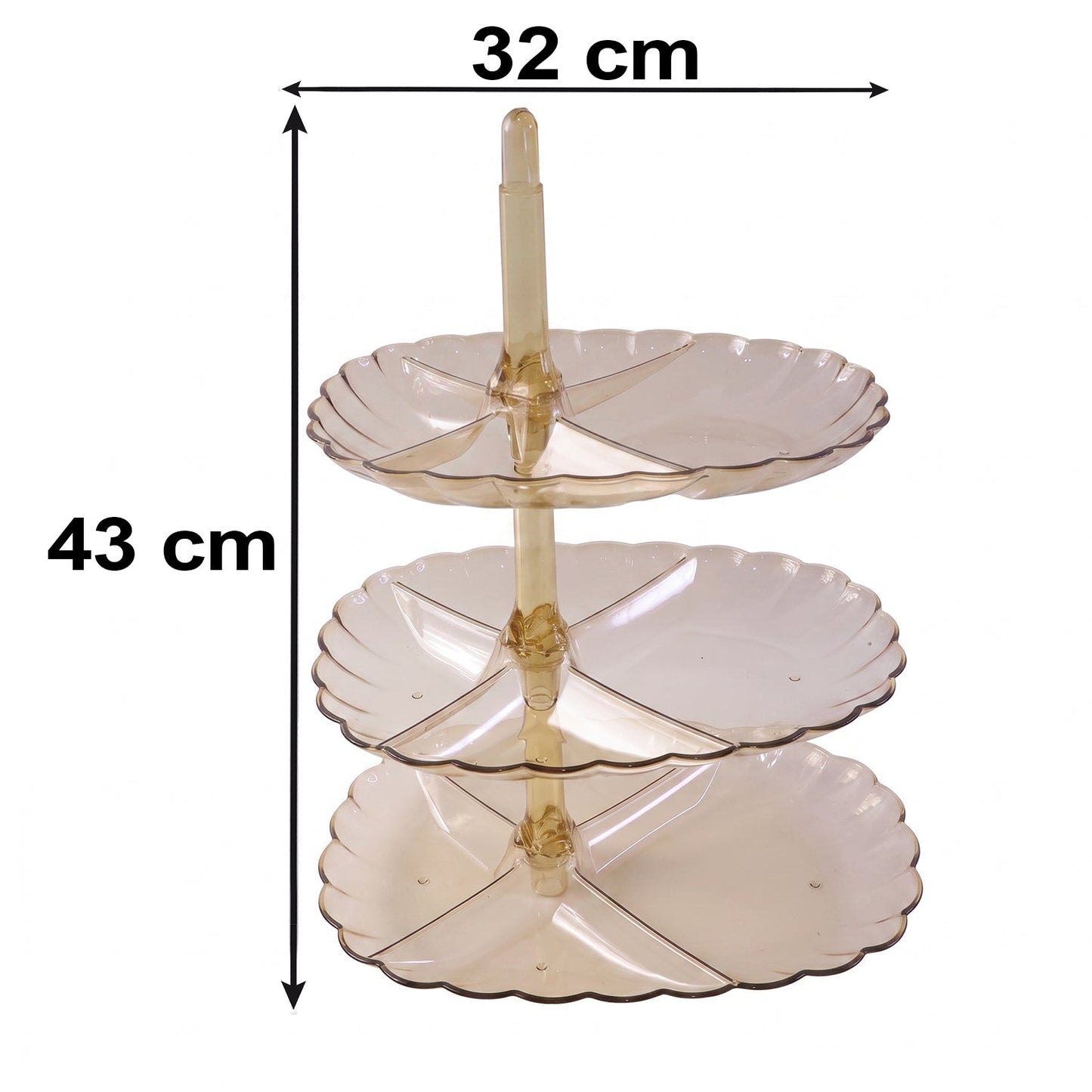 Acrylic 3 Tier Snack and Dessert Serving Stand for Parties and Home (1 Pc)