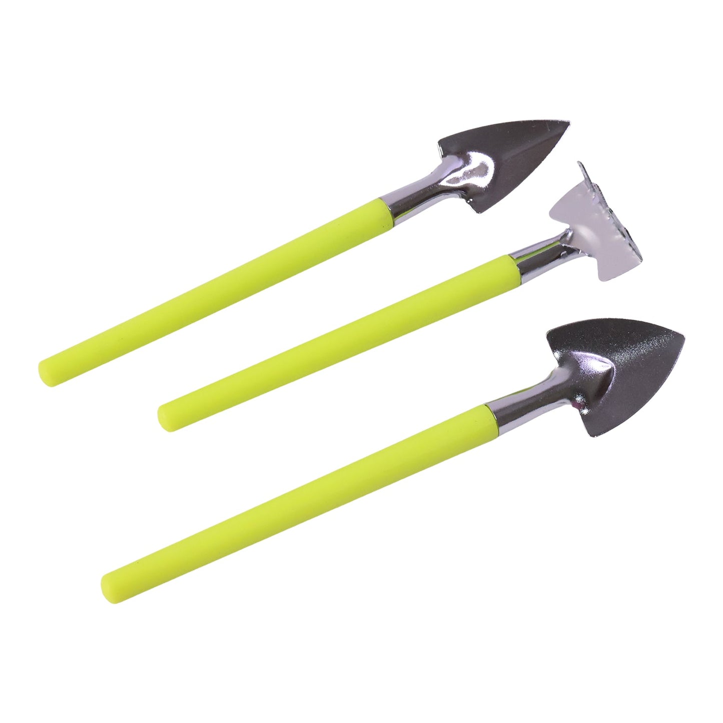 Mini gardening tools displayed in storage