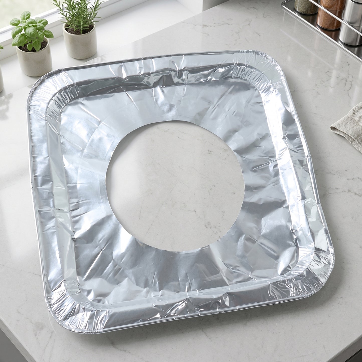 Aluminium Gas Stove Protector Covers (10 Pc, 23x23 cm)