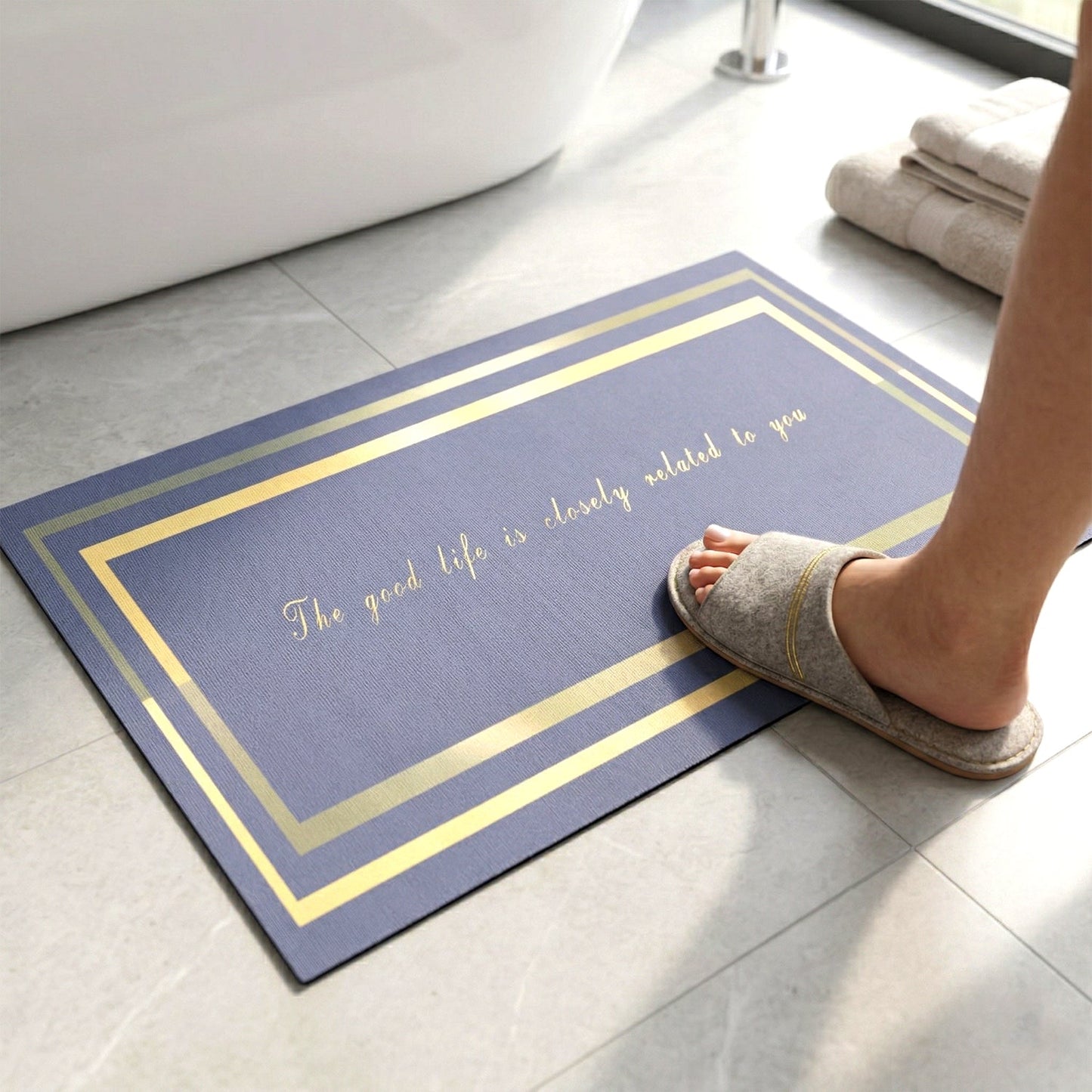 Premium Anti Slip Bathroom Floor Mat (1 Pc, 79x50 Cm)