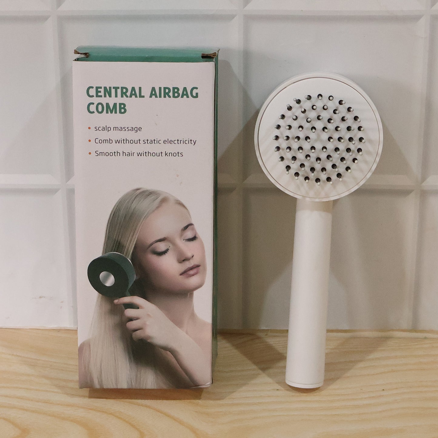 Air Cushion Massage Brush with Long Handle & Self-Cleaning Detangling Comb, Hair accessories