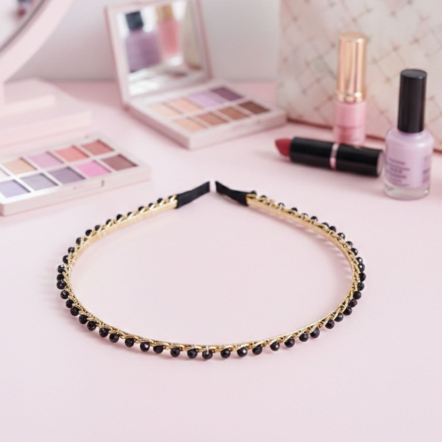 Elegant Gold Finish Decorative Hair Band (1 Pc)