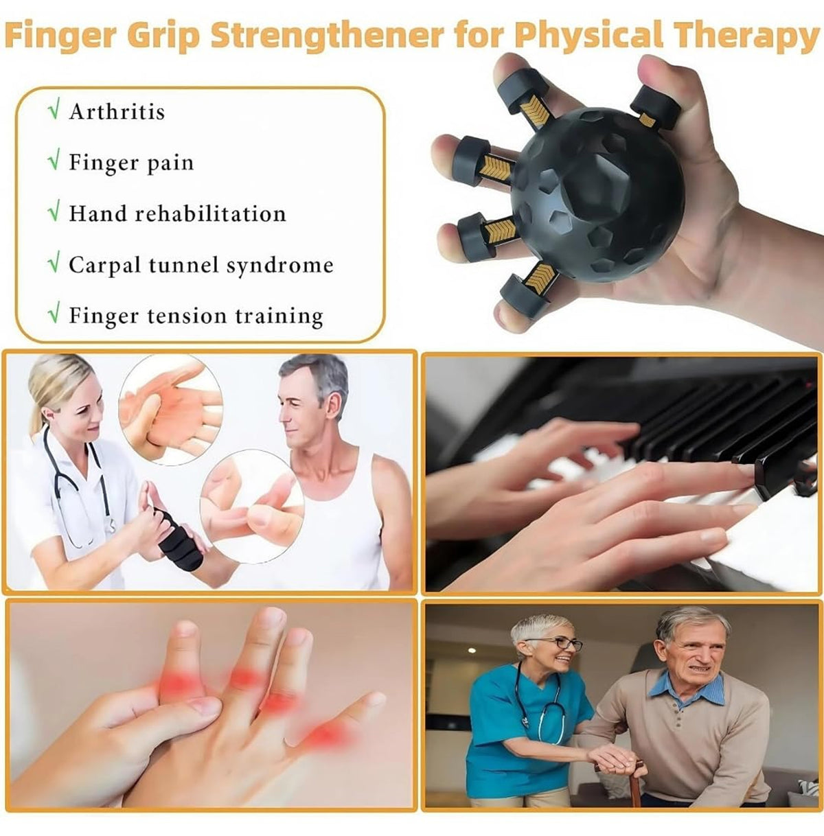 Eagle Claw Hand Grip Strengthener Finger Trainer Ball (1 Pc)
