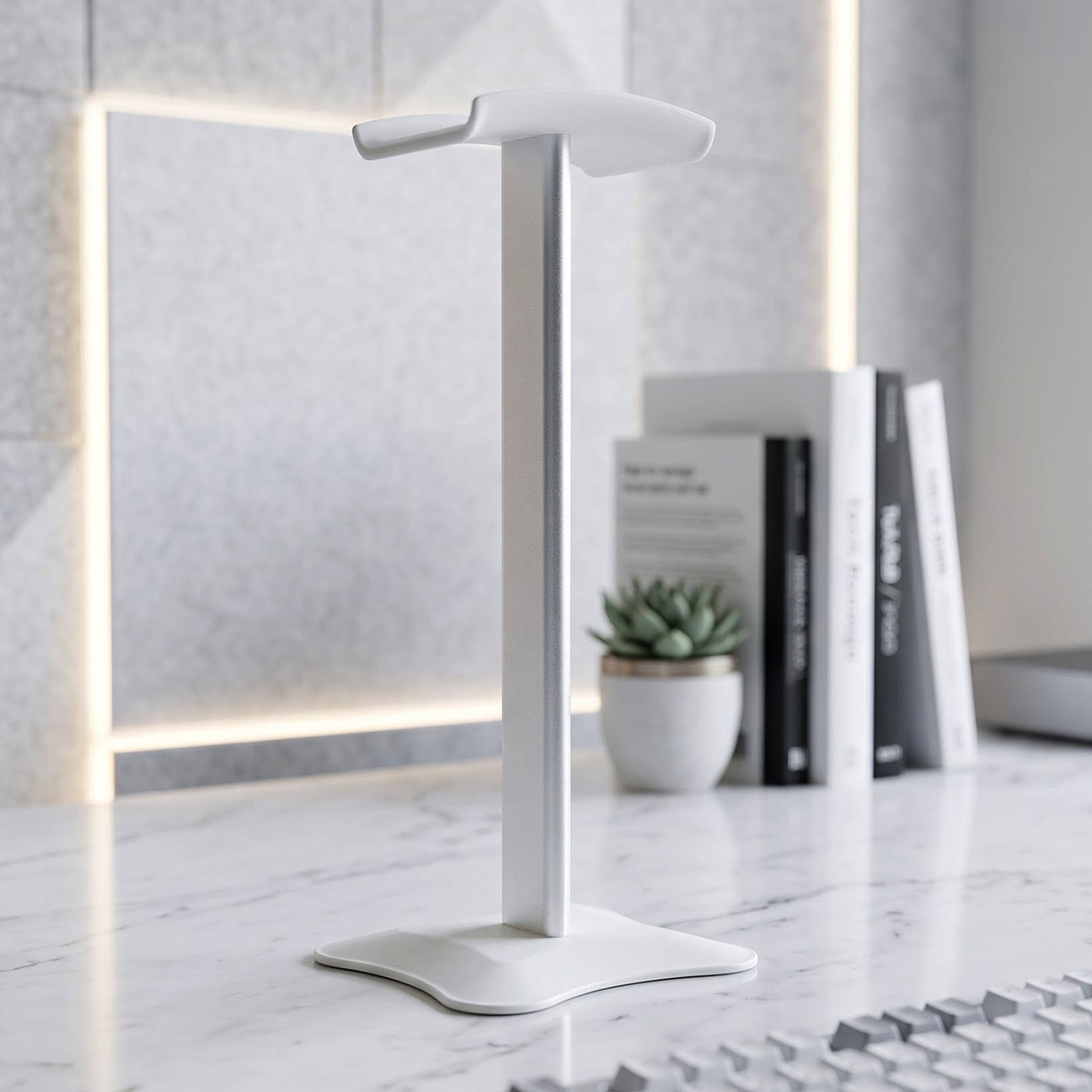 Stand keeping the desk tidy and cables clear