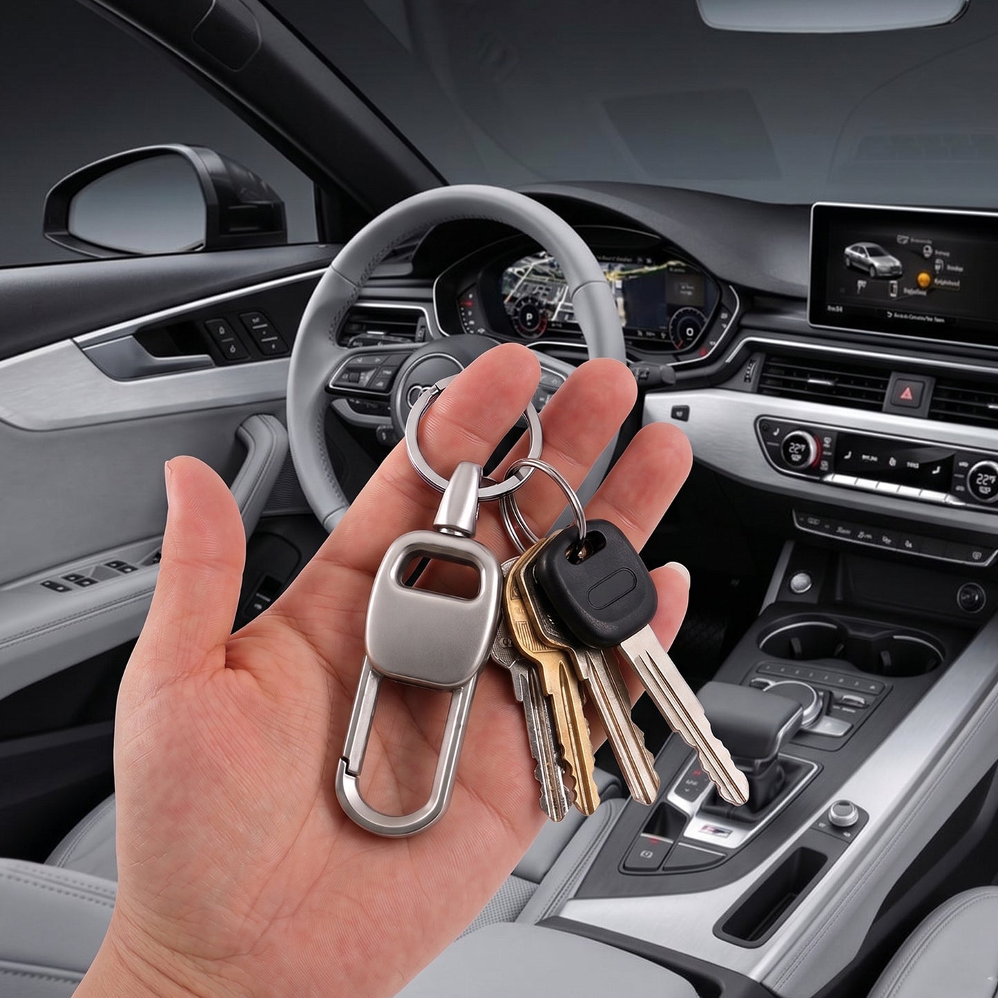 Premium Metal Carabiner Key Holder Clip 1 Pc