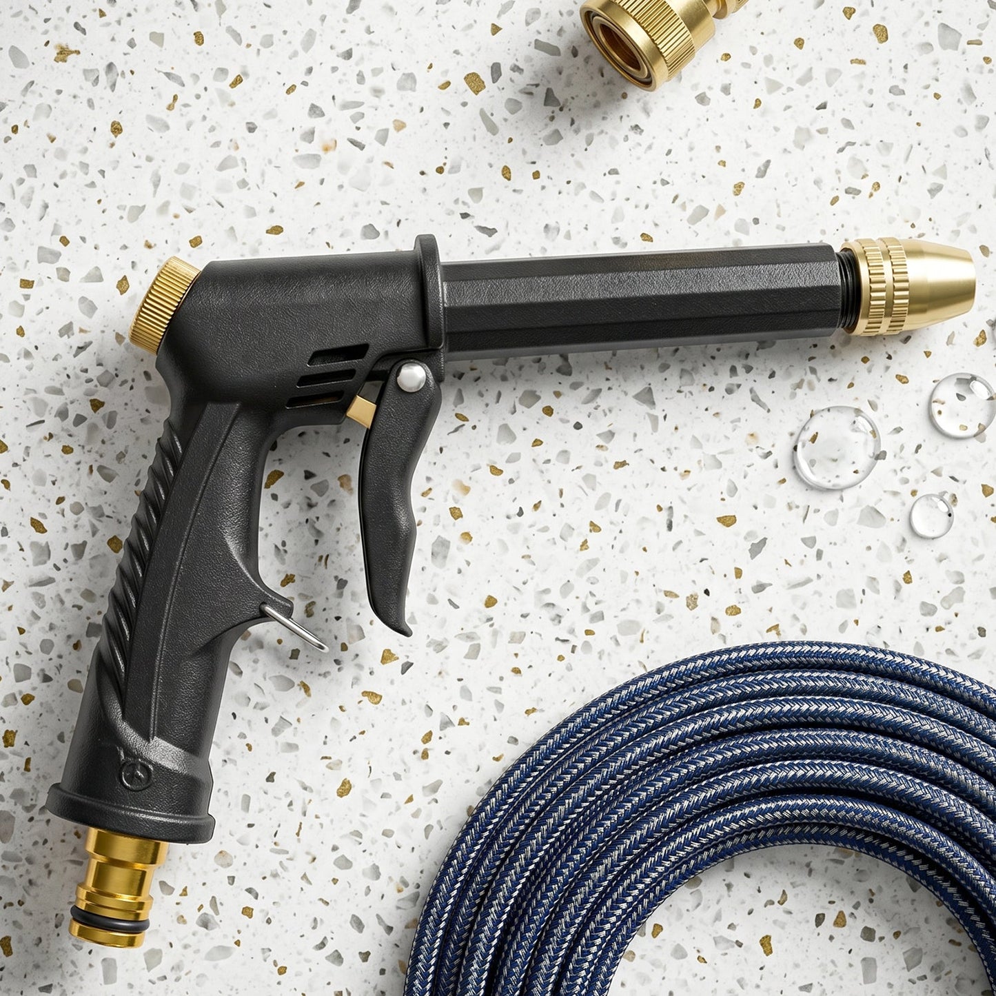Heavy-duty garden spray gun with lance for high-pressure cleaning and watering