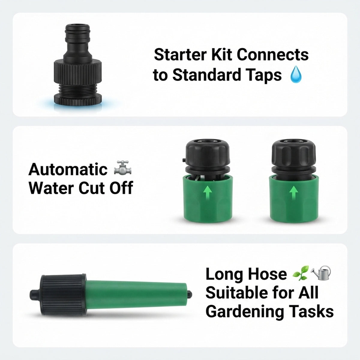 Garden Hose Pipe Nozzle Connector Set