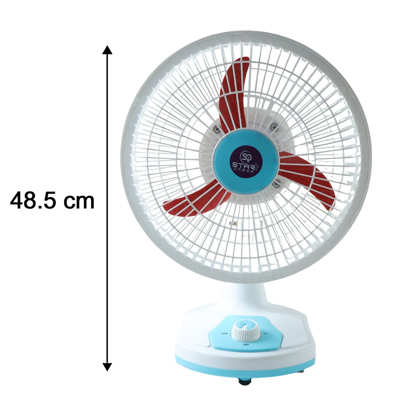 OMEGA 12V Rechargeable Table Fan with LED Light (1 Pc)