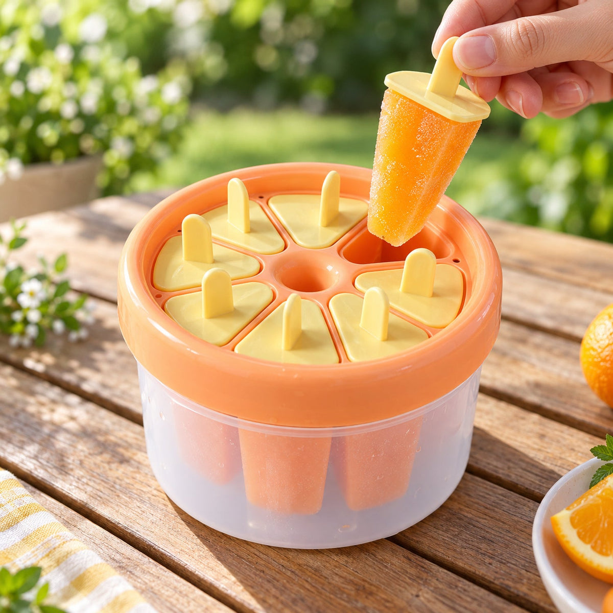 Plastic round ice cream candy mold reusable sticks