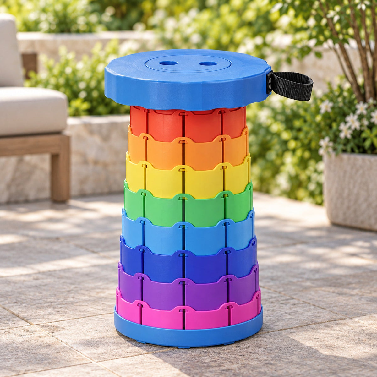 Folding stool white bg