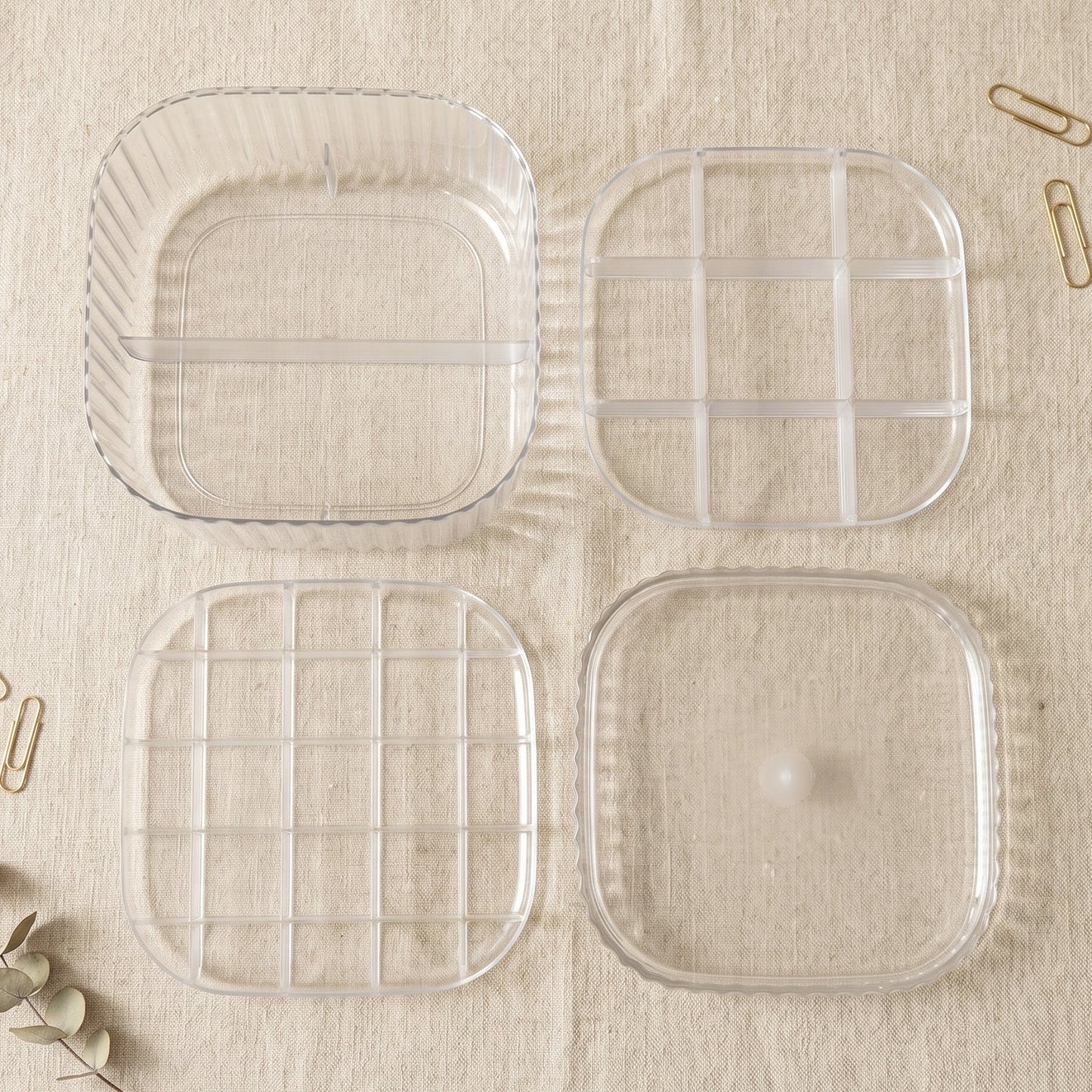 Transparent Jewellery Storage Box 3 Layer Multi Compartment Organizer (1 Pc)