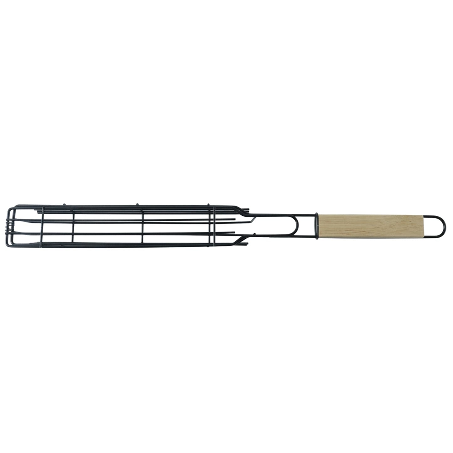 Metal barbecue grill basket on white background