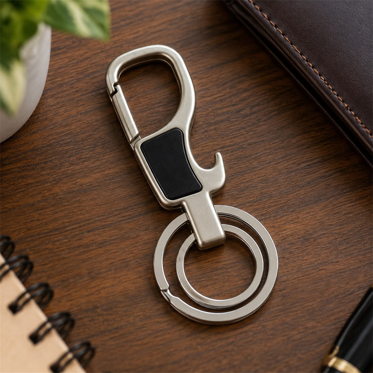 Premium Stainless Steel Carabiner Keychain with Secure Locking Clip 1 Pc