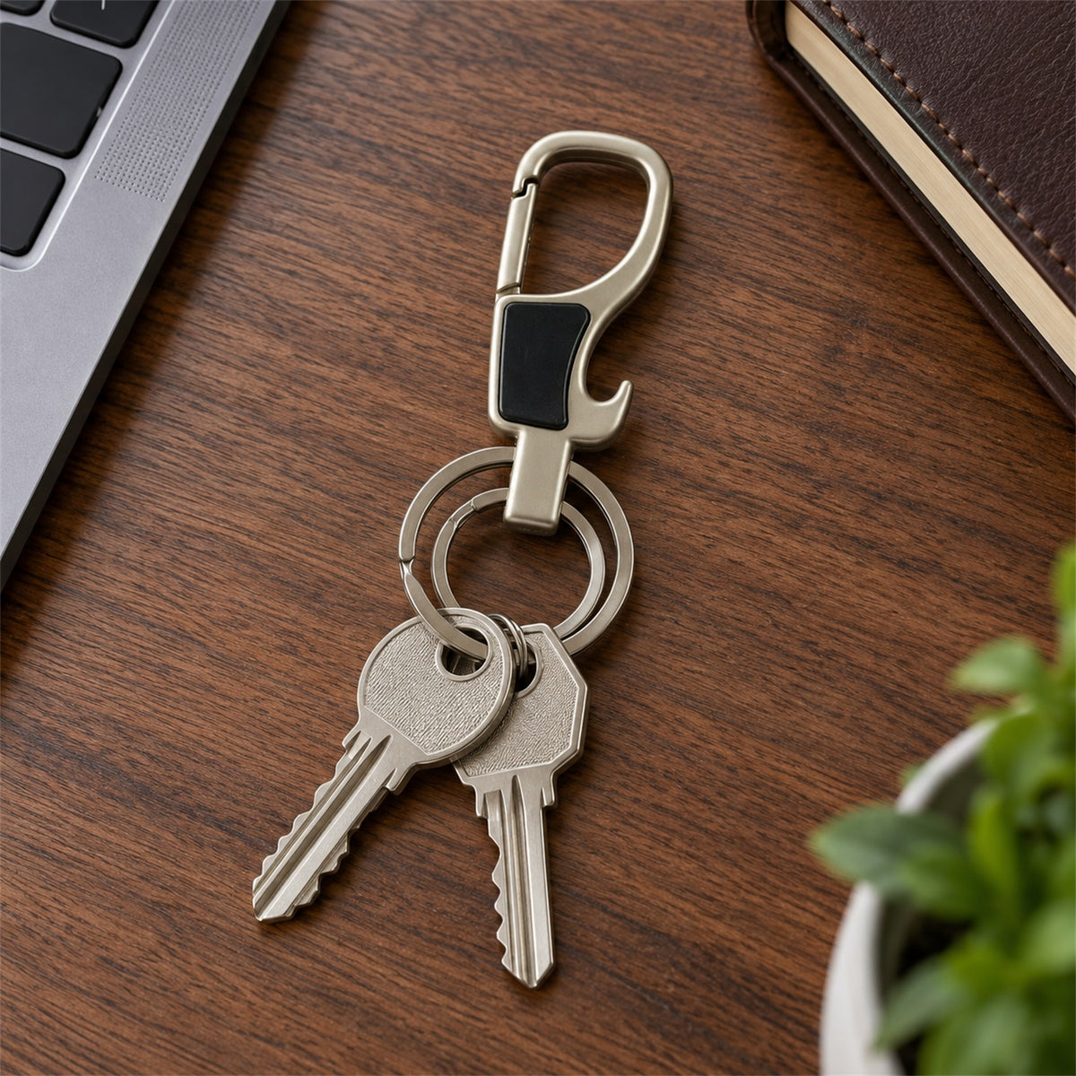 Premium Stainless Steel Carabiner Keychain with Secure Locking Clip 1 Pc