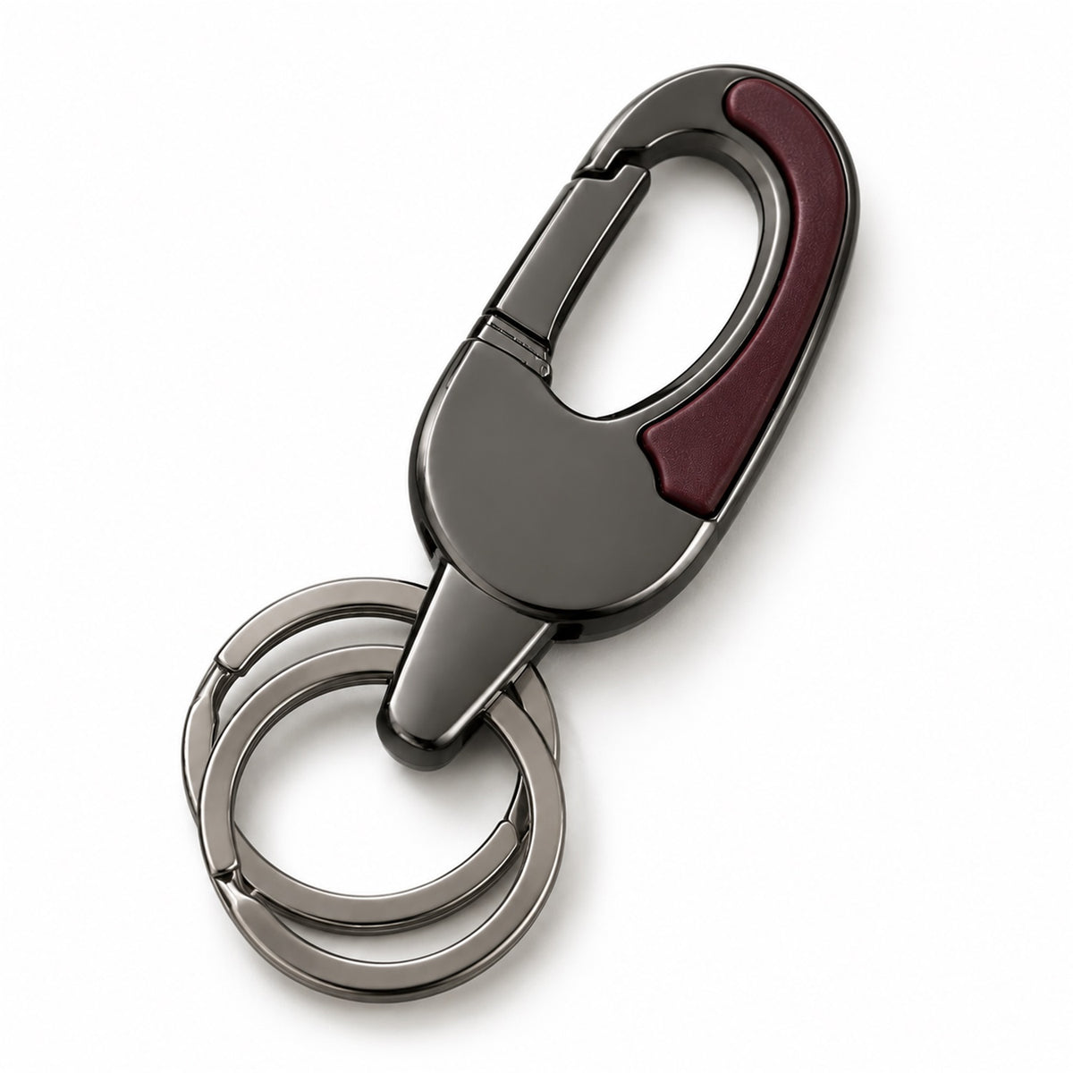 Premium Dual Ring Metal Key Holder with Rotating Swivel (1 Pc)