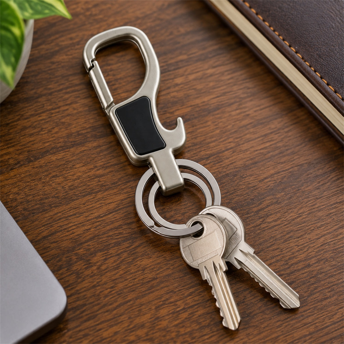 Premium Stainless Steel Carabiner Keychain with Secure Locking Clip 1 Pc