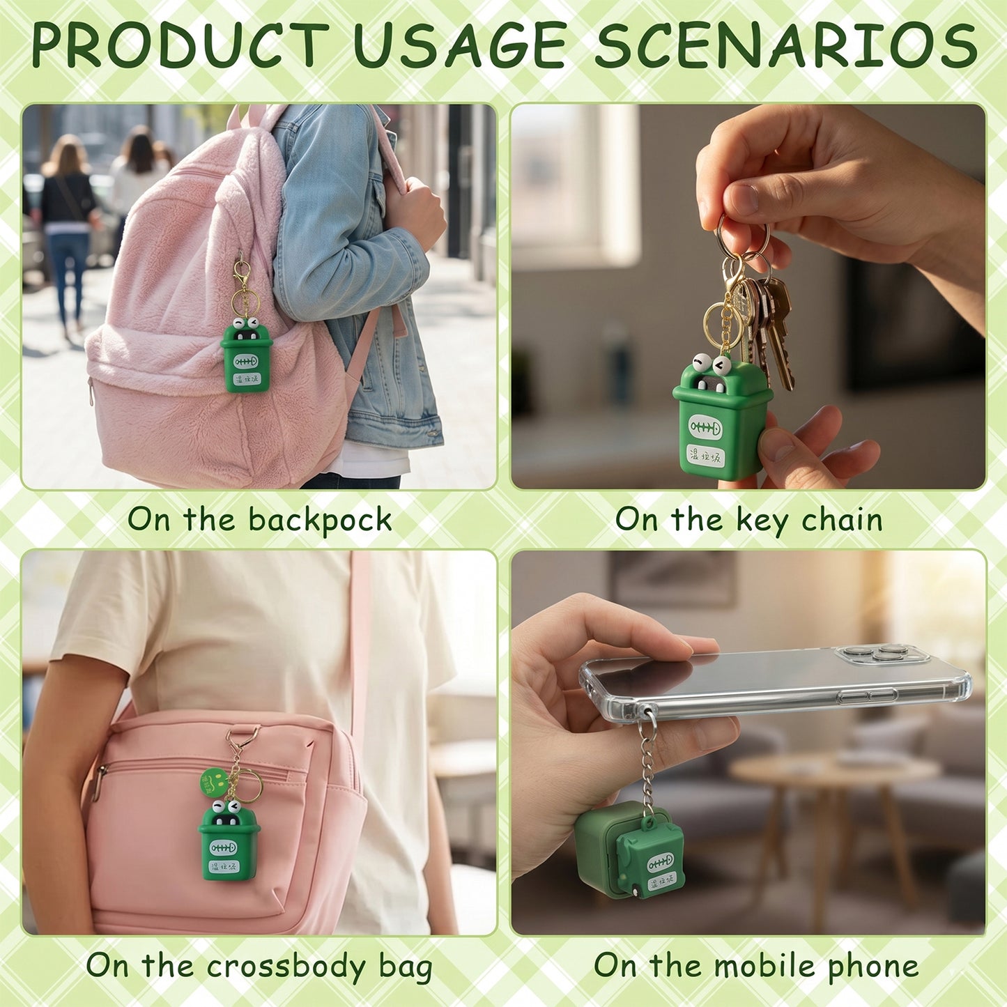 Trash Can Keychain Recycle Can Keyring Novelty Keychain Garbage Classification keyholder for and Adults