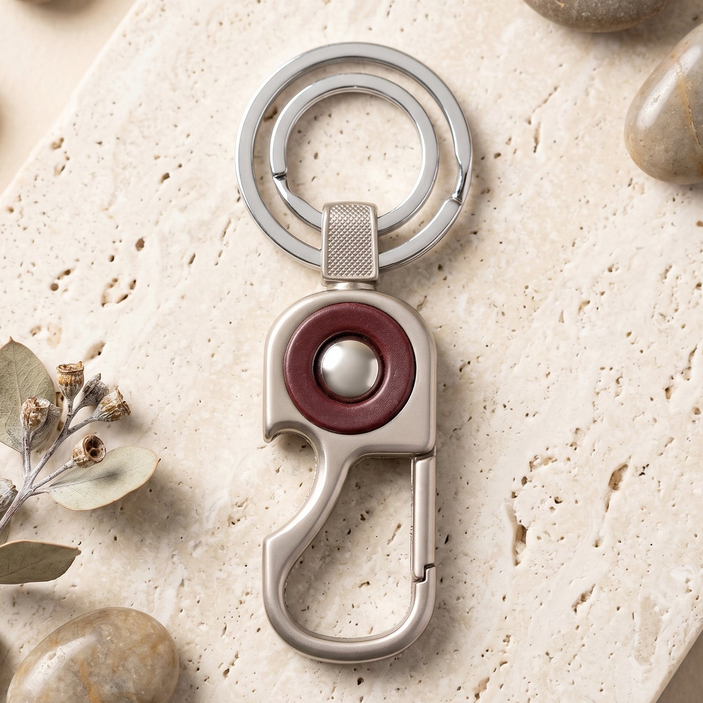 Heavy Duty Metal Key Holder with Secure Lock Keychain (1 Pc)