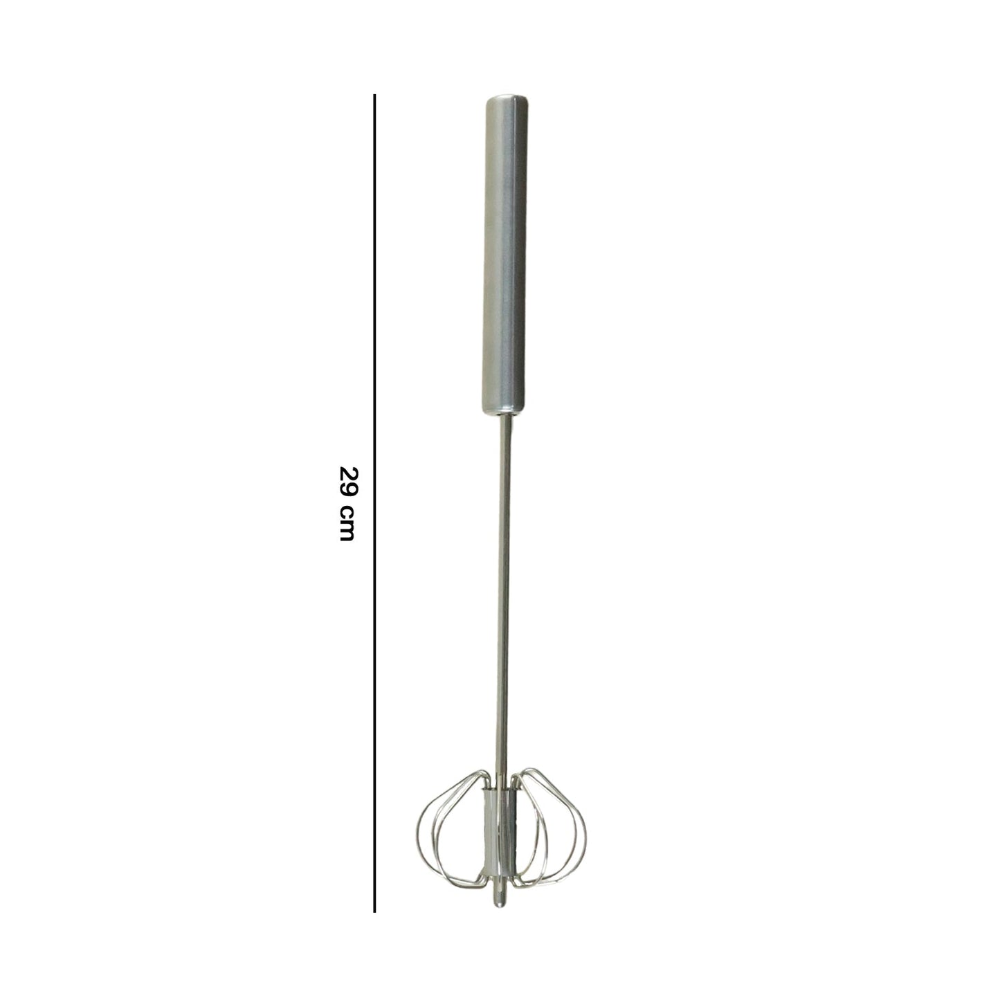 Stainless Steel Hand Push Rotary Whisk (1 Pc, 29 Cm)