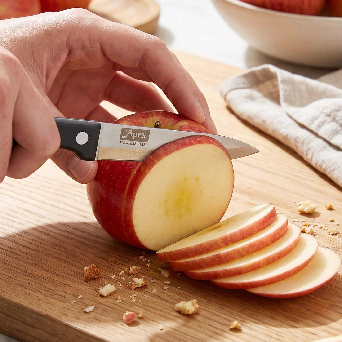 Sharp stainless steel blade for fruit and vegetables