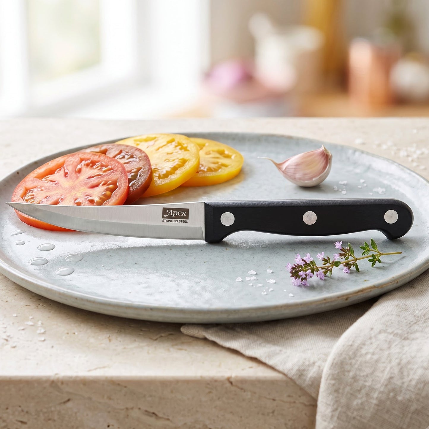 Close up of the curved blade edge
